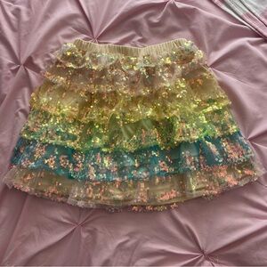Storia brand rainbow sequin mini skirt women’s size medium